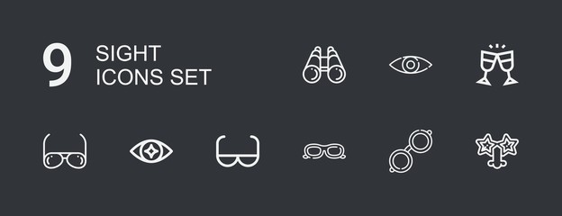 Editable 9 sight icons for web and mobile