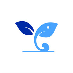 Logo vector of leaf with elephant Nature environment icon