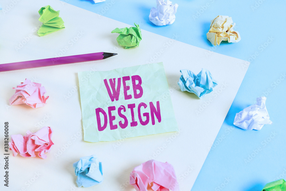  writing note showing web design. business concept for website development designing and process of c