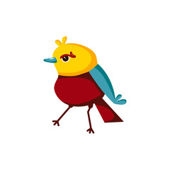 Cute cartoon Bird. Vector illustration isolated on white background.