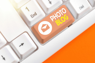 Word writing text Photo Blog. Business photo showcasing form of photo sharing and publishing in the...