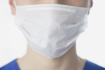 Asian doctor wearing protective mask