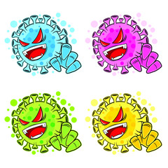 Scary Coronavirus Cartoon Character Color Bundle