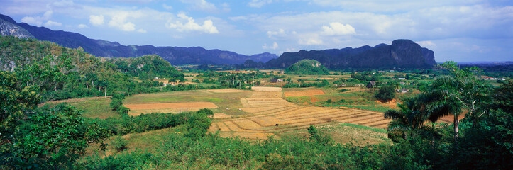 A panoramic view of the Valle de Vi–ales, in central Cuba