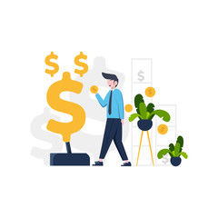 people invest in stocks and assets vector illustration, suitable for landing page, ui, website, mobile app, editorial, poster, flyer, article, and banner