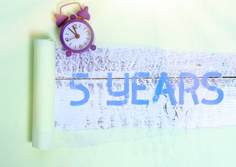 Word writing text 5 Years. Business photo showcasing Remembering or honoring special day for being...
