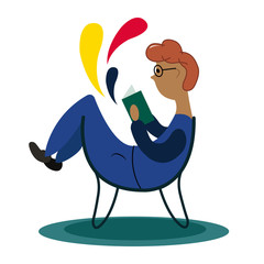 Día del libro, book, gente leyendo ilustración 