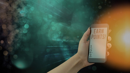Handwriting text Earn Points. Conceptual photo collecting scores in order qualify to win big prize