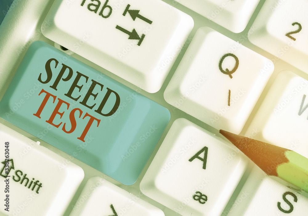 Poster conceptual hand writing showing speed test. concept meaning psychological test for the maximum speed