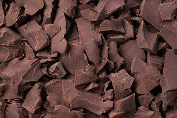 broken bars dark chocolate background, dessert food
