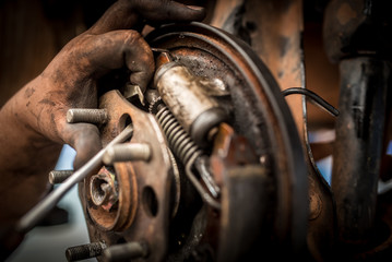 Brake repair or inspections of brake systems and the replacement of new brake pads held by...