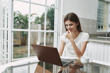 business woman working on laptop