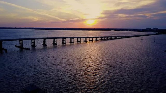 Ft Myers Downtown Harbor Florida Gulf Coast sunset photos Caloosahatchee Bridge causeway bridge 