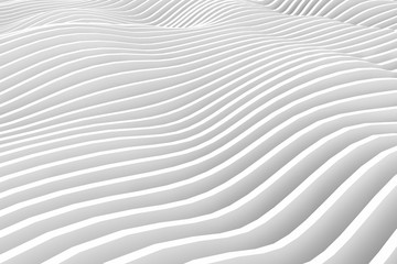 Abstract Curved Shapes. White Circular Background.