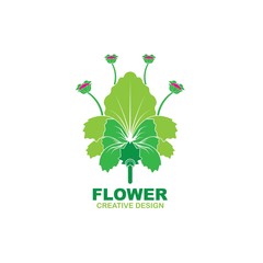 Flower logo design vector illustration
