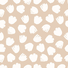 Stoffe zum Nähen Flat vector seamless pattern. Flower abstract drawing shapes. Trendy home decor design element