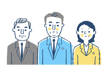 政治家　３人　上半身