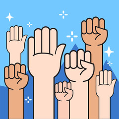 Vector of hand - power and help.