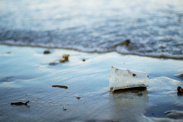 Rubbish on beach.