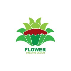 Flower logo design vector illustration
