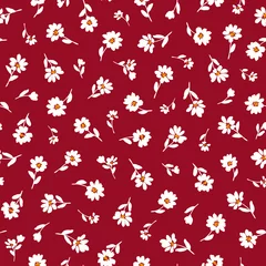Gordijnen Naadloze vector patroon van een mooie bloem, © daicokuebisu