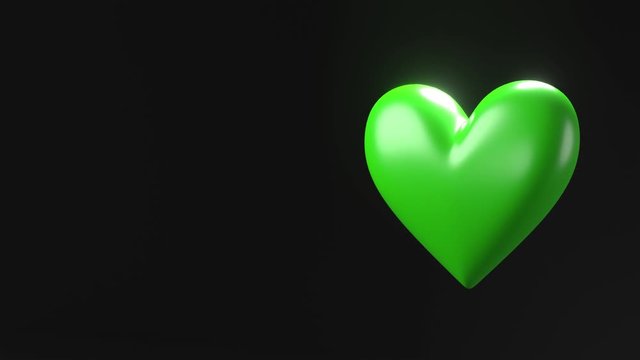 Green broken heart objects in black text space.
Heart shape object shattered into pieces.