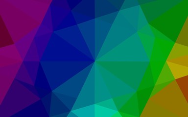 Dark Multicolor, Rainbow vector polygon abstract layout. Colorful abstract illustration with gradient. Triangular pattern for your business design.