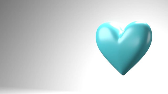 Pale blue broken heart objects in white text space.
Heart shape object shattered into pieces.