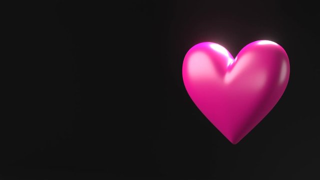 Pink broken heart objects in black text space.
Heart shape object shattered into pieces.