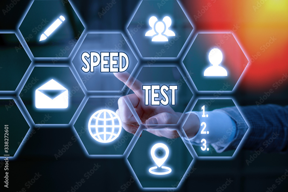 Poster handwriting text writing speed test. conceptual photo psychological test for the maximum speed of pe