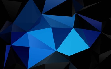 Dark BLUE vector low poly cover. Creative illustration in halftone style with gradient. Completely new design for your business.