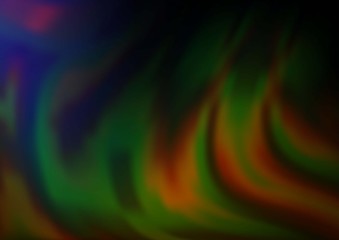 Dark Multicolor, Rainbow vector backdrop with bent lines. A sample with blurred bubble shapes. Brand new design for your ads, poster, banner.