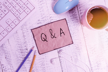 Writing note showing Q And A. Business concept for a period of time or an occasion when someone...