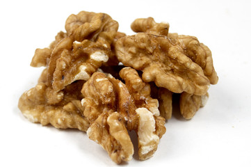 Walnuts isolated on white background