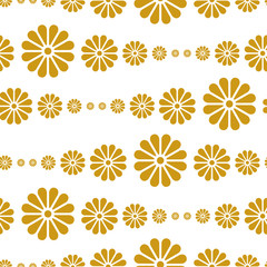 Gold Chrysanthemum crest Japanese style pattern