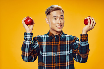 man with apple