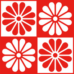 Red Chrysanthemum crest Japanese style pattern