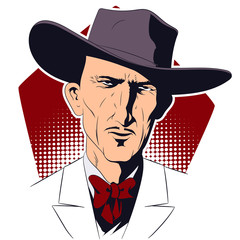 Stock illustration. Western villain.