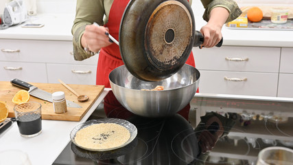 cook at work in the kitchen. cook in the kitchen.