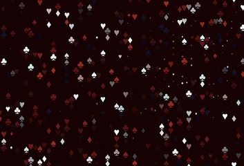 Light Red vector template with poker symbols.