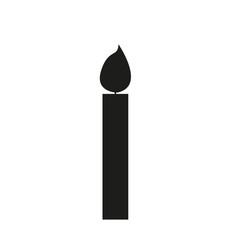 candle light burn wax black icon on white background eps10