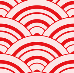 Red Japanese pattern of waves