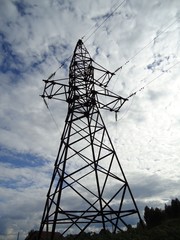 photo of an electric pole against the sky
