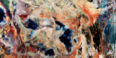 Colorful abstract background wallpaper. Modern motif visual art.  Mixtures of oil paint. Trendy...