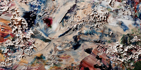 Colorful abstract background wallpaper. Modern motif visual art.  Mixtures of oil paint. Trendy...