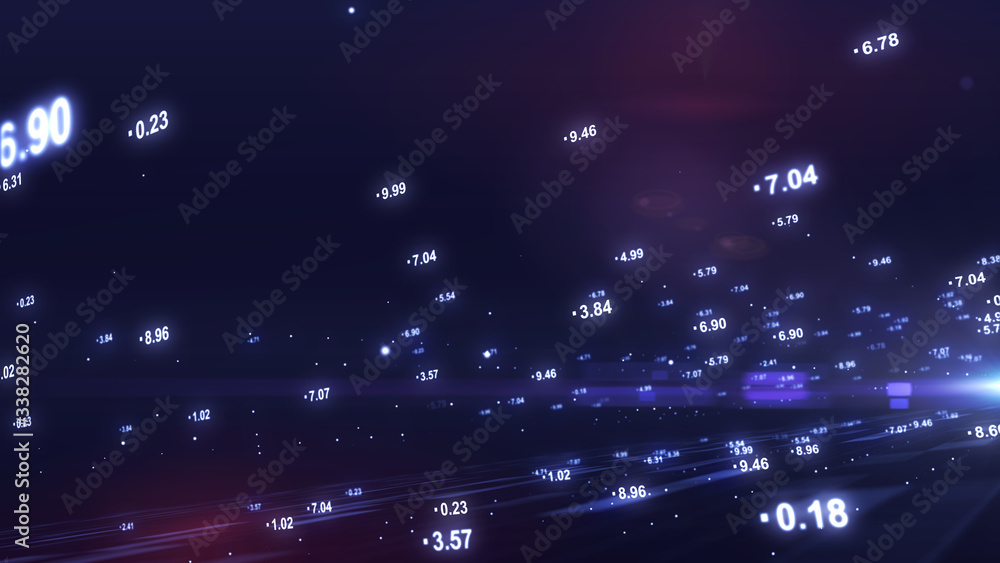 Poster big data visualization, grid data driven technology futuristic digital background Social network or business analytics representation