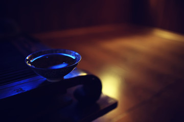 Chinese tea ceremony, tea table, cup / teapot on the table, oriental traditions