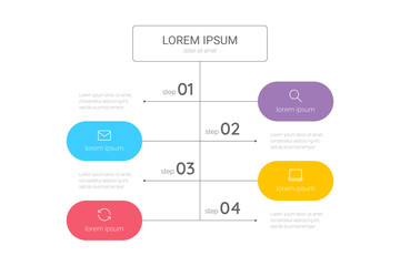 Presentation business infographic template with 4 options, steps or processes. Vector illustration.