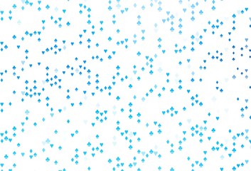 Light BLUE vector background with cards signs.