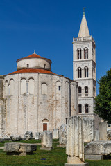 Fototapeta na wymiar Byzantine rotunda church of St. Donat in the historic centre of Zadar, Croatia